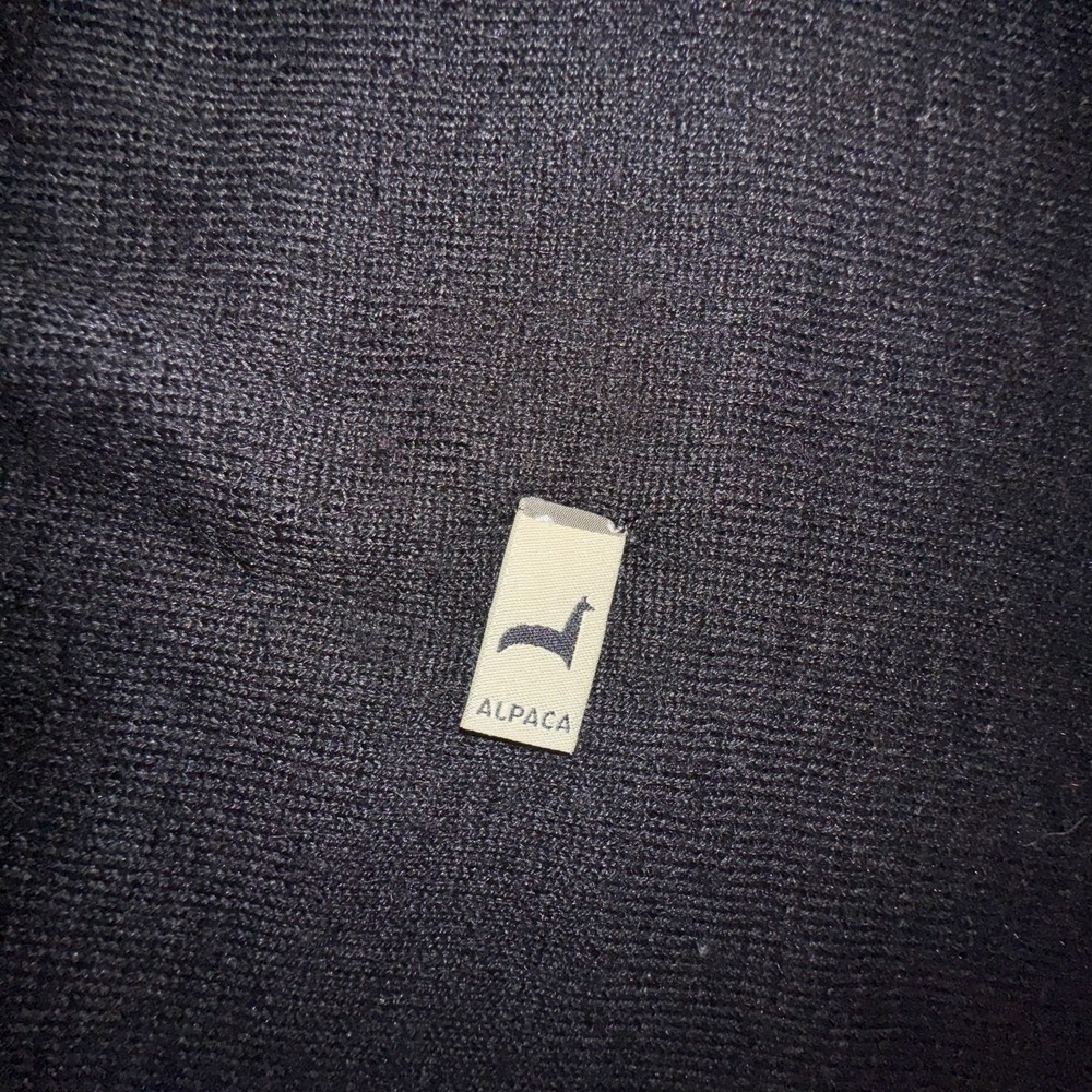 Peruvian‎ Link Alpaca Collection Sweater Womens Large Cardigan Black Floral Knit - Picture 6 of 11